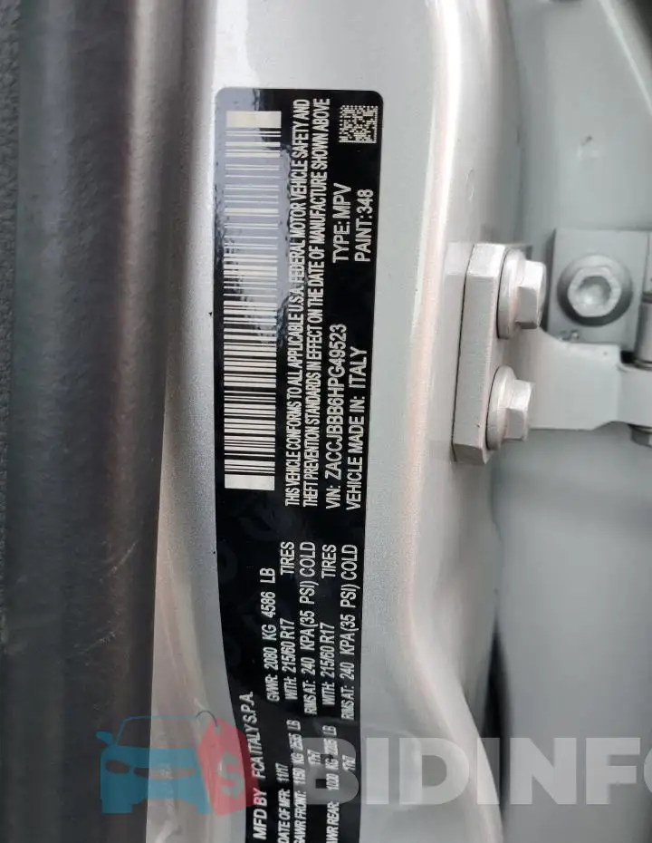 ZACCJBBB6HPG49523 Photo# 12