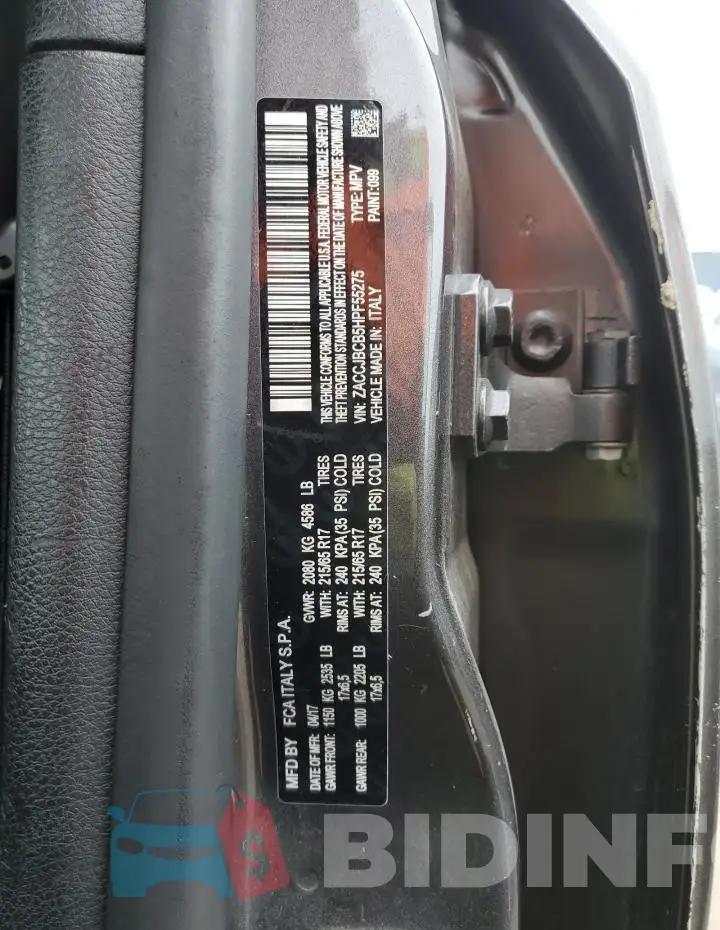 ZACCJBCB5HPF55275 Photo# 12