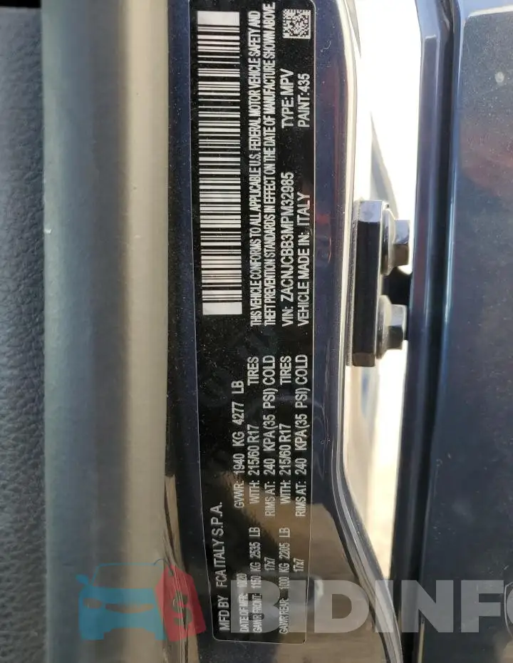 ZACNJCBB3MPM32985 Photo# 12