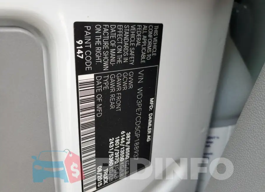 WD3PE7CD5GP188937 Photo# 13