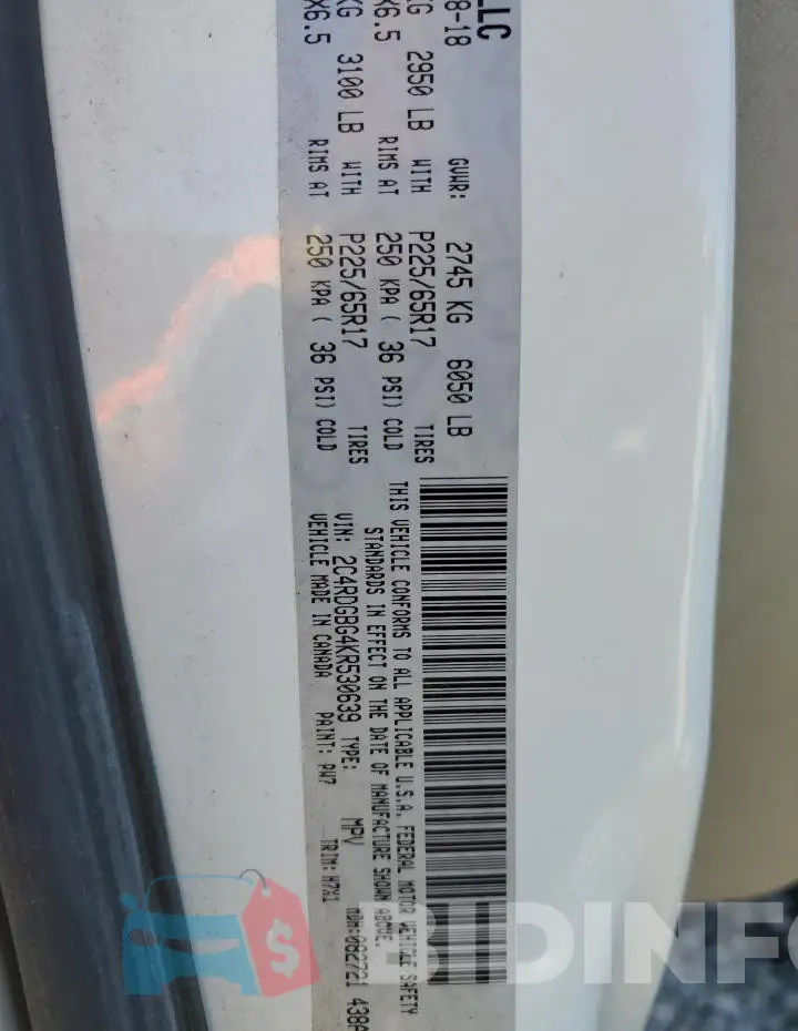 2C4RDGBG4KR530639 Photo# 13
