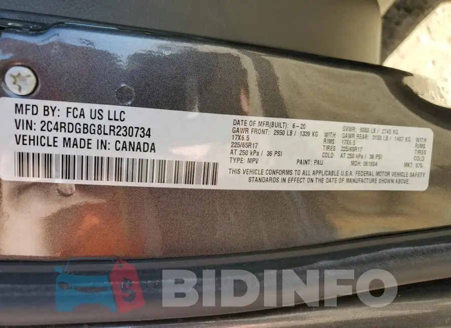 2C4RDGBG8LR230734 Photo# 13
