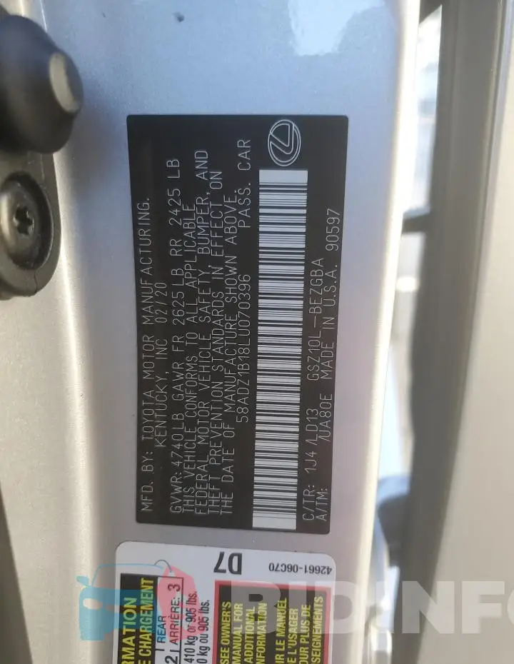 58ADZ1B18LU070396 Photo# 13