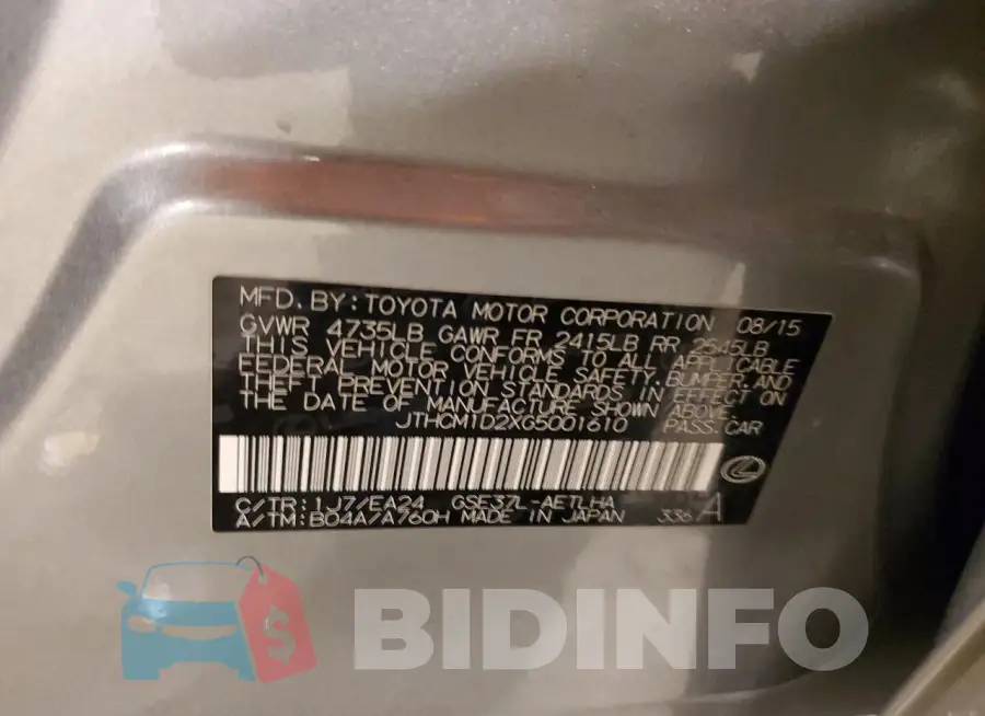JTHCM1D2XG5001610 Photo# 12