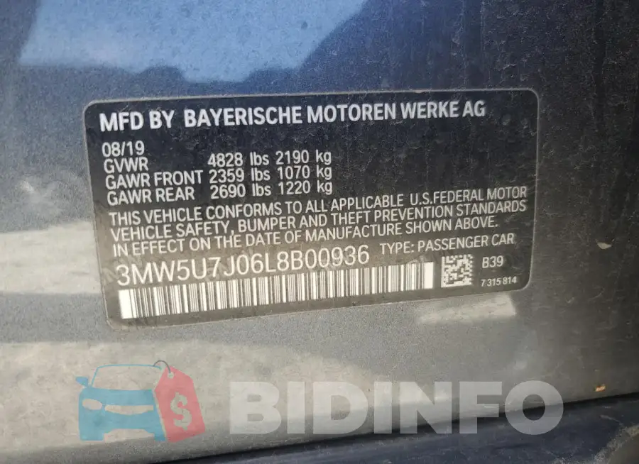 3MW5U7J06L8B00936 Photo# 12