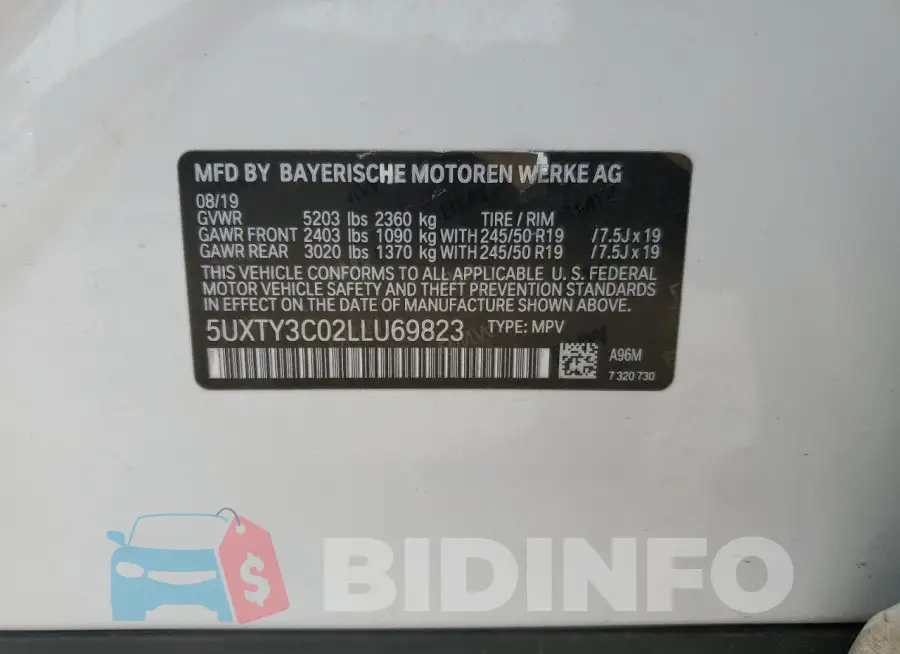 5UXTY3C02LLU69823 Photo# 12