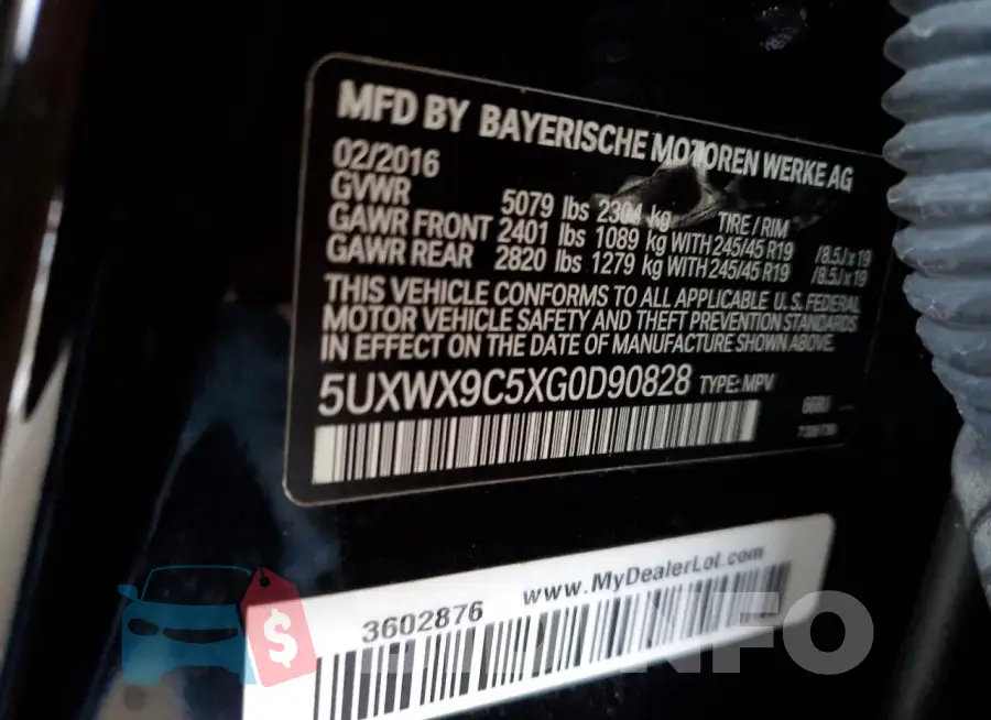 5UXWX9C5XG0D90828 Photo# 14