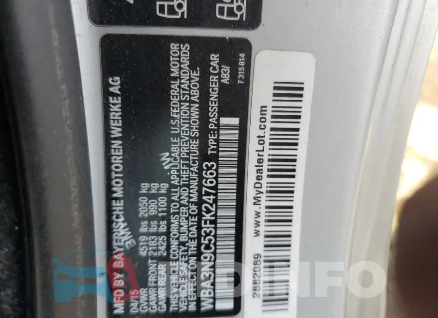 WBA3N9C53FK247663 Photo# 12