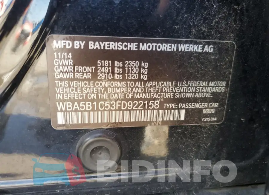 WBA5B1C53FD922158 Photo# 12