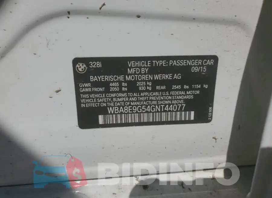 WBA8E9G54GNT44077 Photo# 12