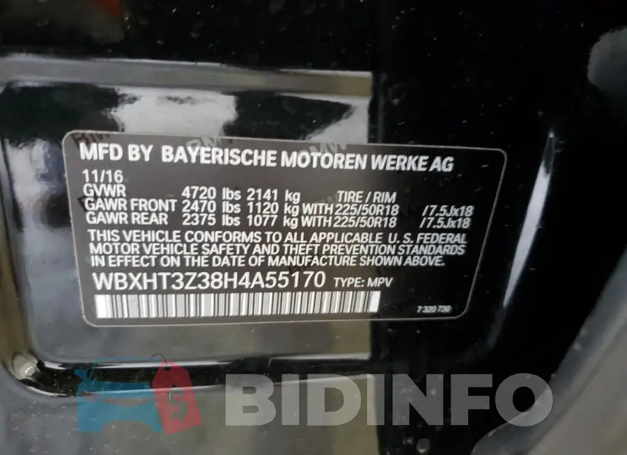 WBXHT3Z38H4A55170 Photo# 12