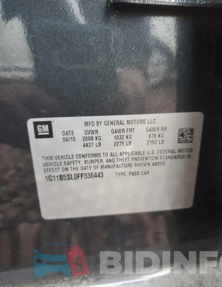 1G11B5SL0FF336443 Photo# 12