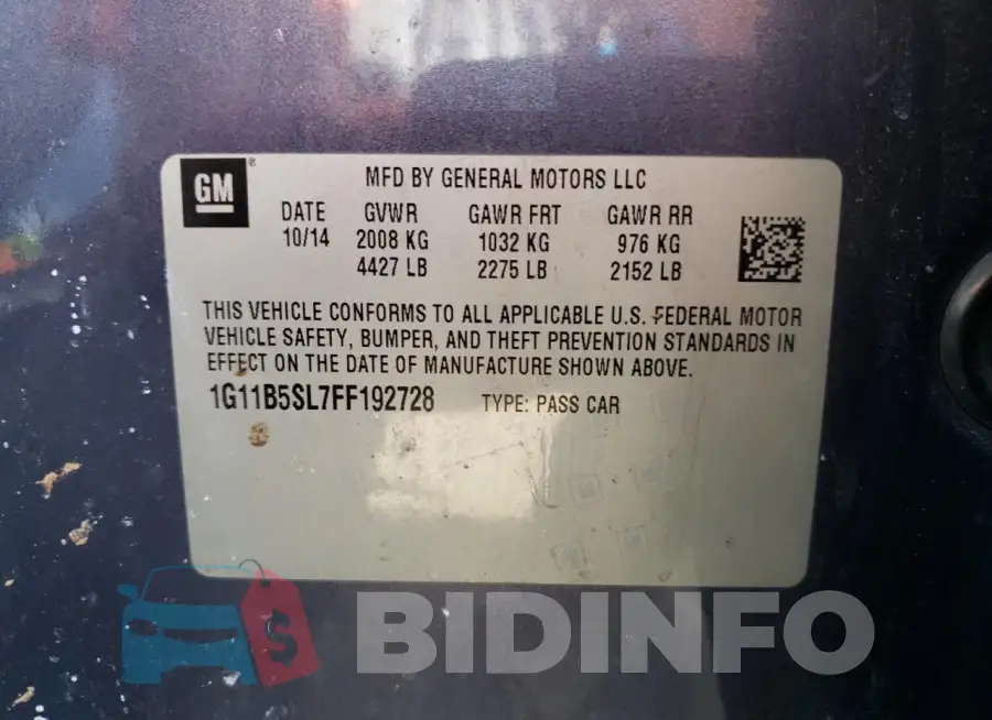 1G11B5SL7FF192728 Photo# 12