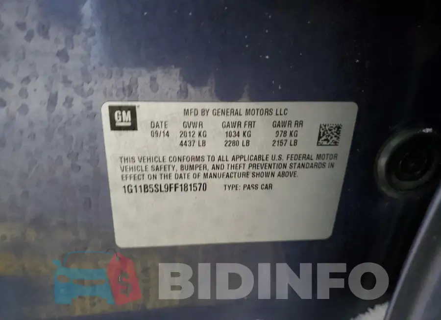 1G11B5SL9FF181570 Photo# 12