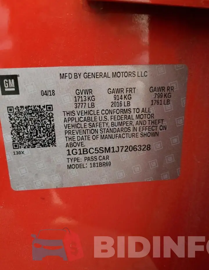 1G1BC5SM1J7206328 Photo# 12