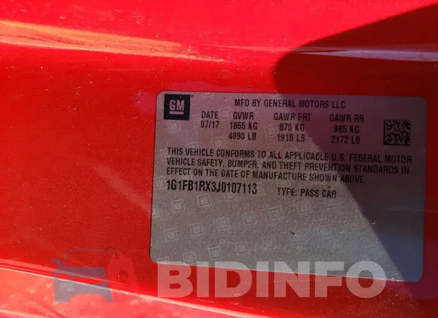 1G1FB1RX3J0107113 Photo# 13