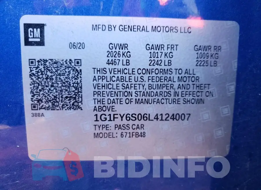 1G1FY6S06L4124007 Photo# 12
