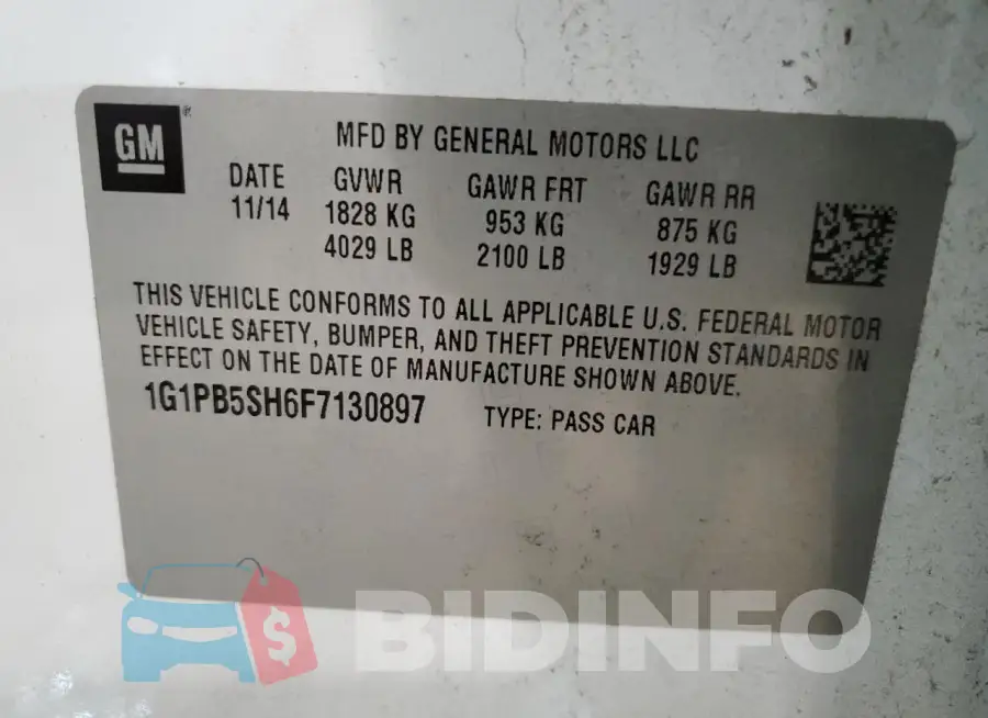1G1PB5SH6F7130897 Photo# 12