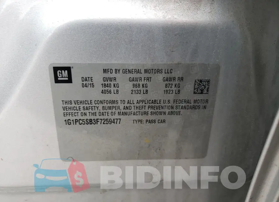1G1PC5SB3F7259477 Photo# 12
