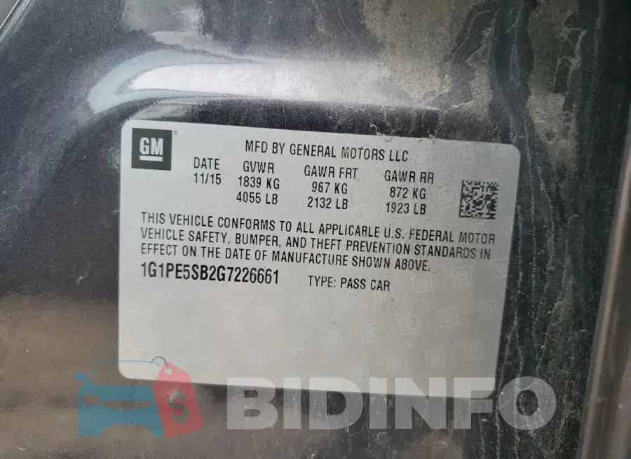 1G1PE5SB2G7226661 Photo# 12