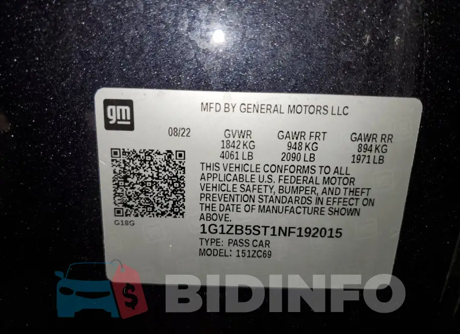 1G1ZB5ST1NF192015 Photo# 13