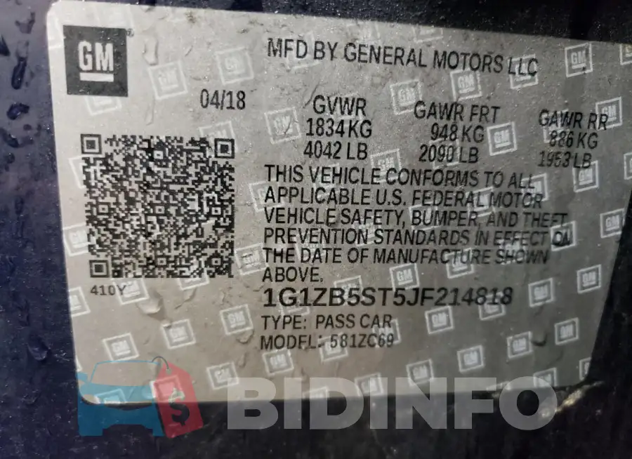 1G1ZB5ST5JF214818 Photo# 13