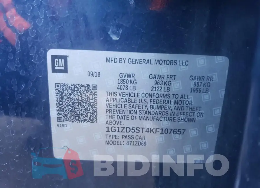 1G1ZD5ST4KF107657 Photo# 12