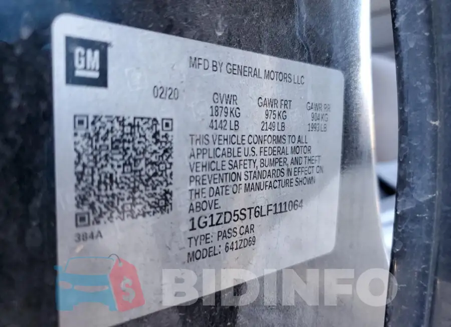 1G1ZD5ST6LF111064 Photo# 12