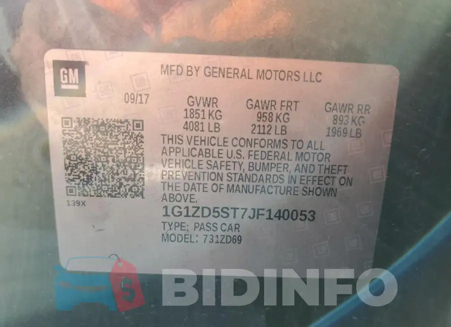 1G1ZD5ST7JF140053 Photo# 12