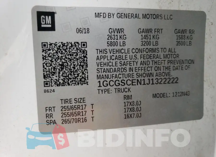 1GCGSCEN1J1322222 Photo# 12