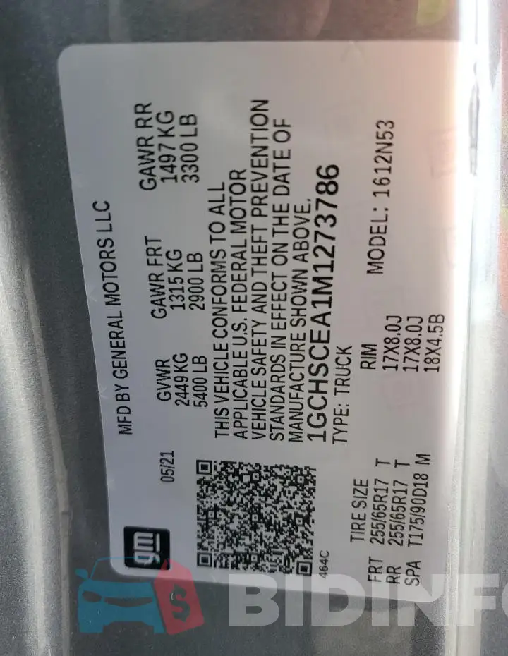 1GCHSCEA1M1273786 Photo# 13