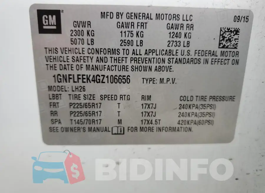 1GNFLFEK4GZ106656 Photo# 12