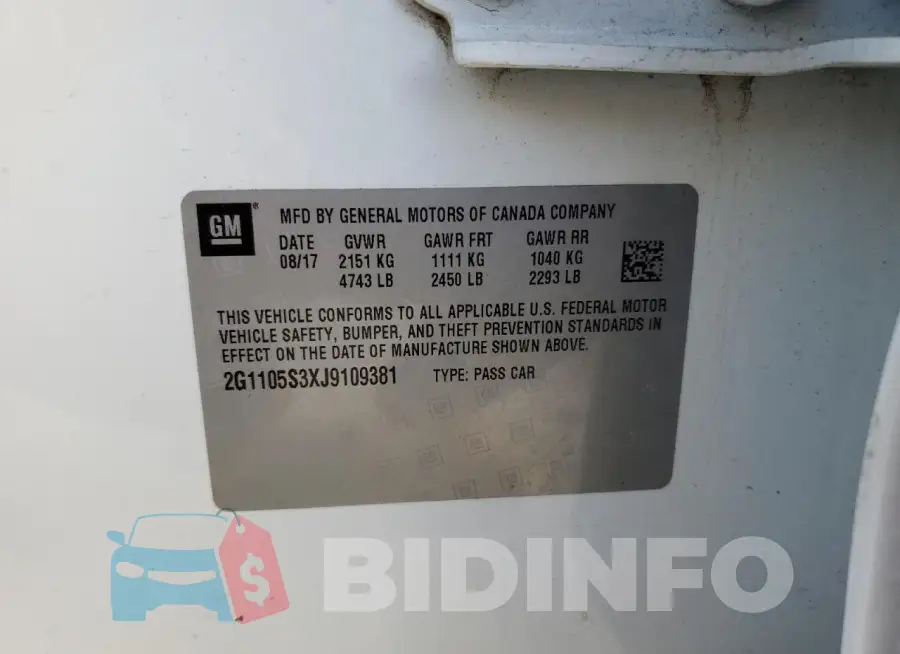 2G1105S3XJ9109381 Photo# 12