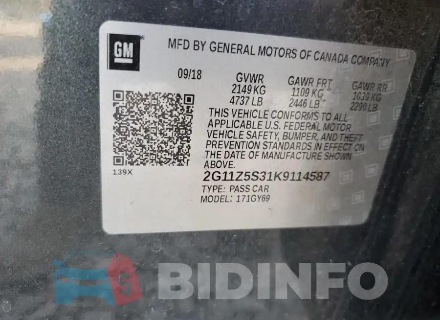 2G11Z5S31K9114587 Photo# 12