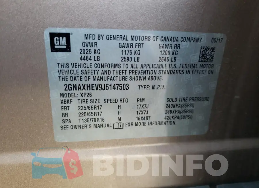 2GNAXHEV9J6147503 Photo# 12