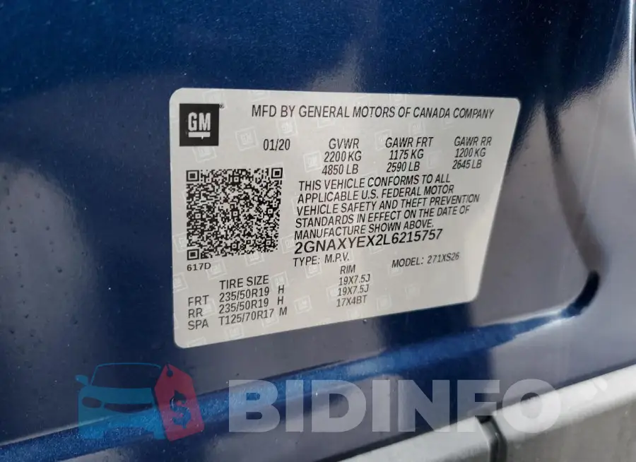2GNAXYEX2L6215757 Photo# 13