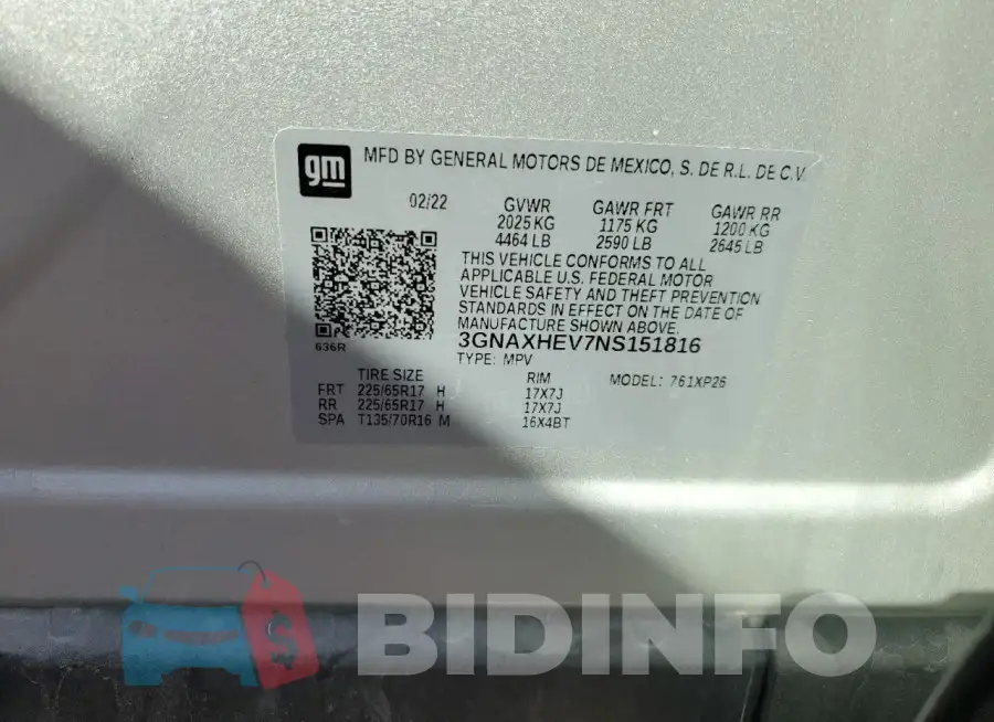 3GNAXHEV7NS151816 Photo# 12