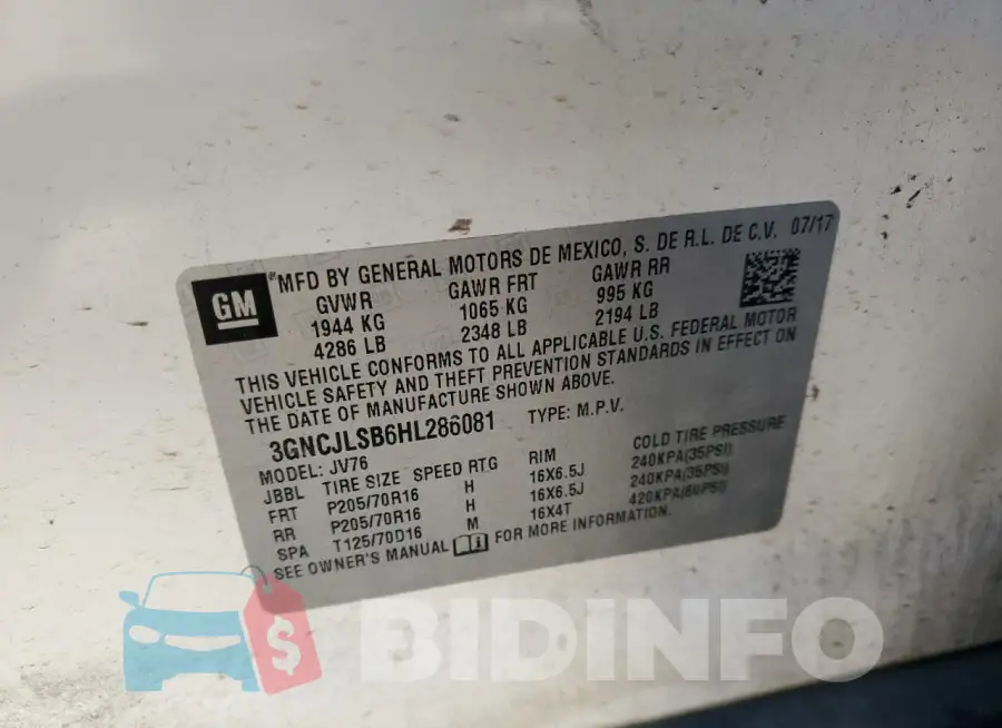 3GNCJLSB6HL286081 Photo# 12