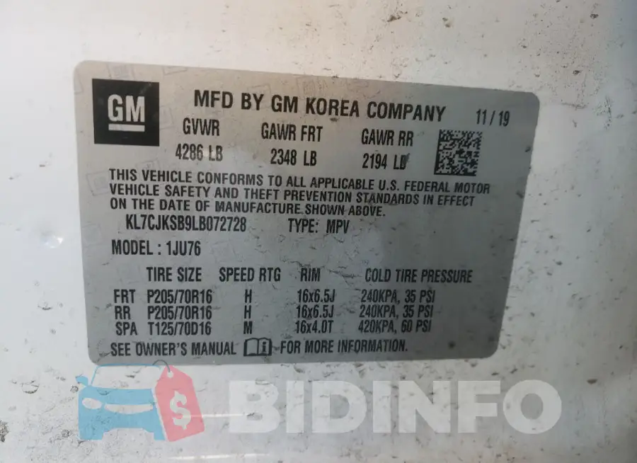 KL7CJKSB9LB072728 Photo# 13