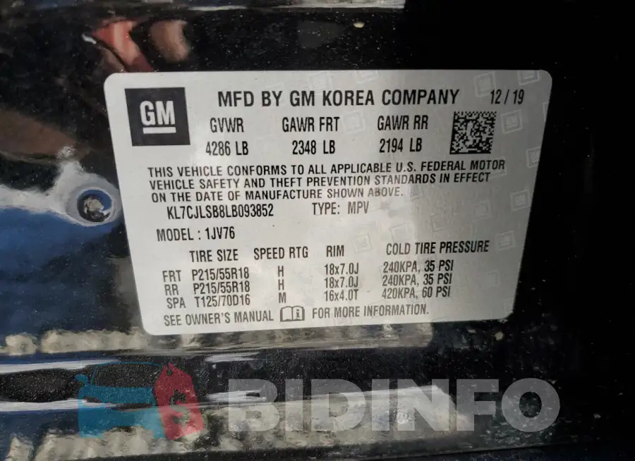 KL7CJLSB8LB093852 Photo# 14