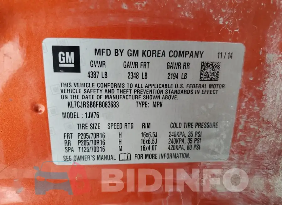 KL7CJRSB6FB083683 Photo# 12