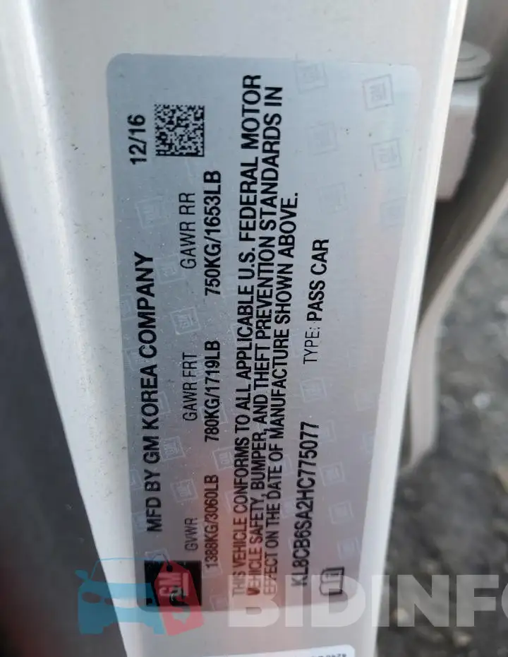 KL8CB6SA2HC775077 Photo# 12