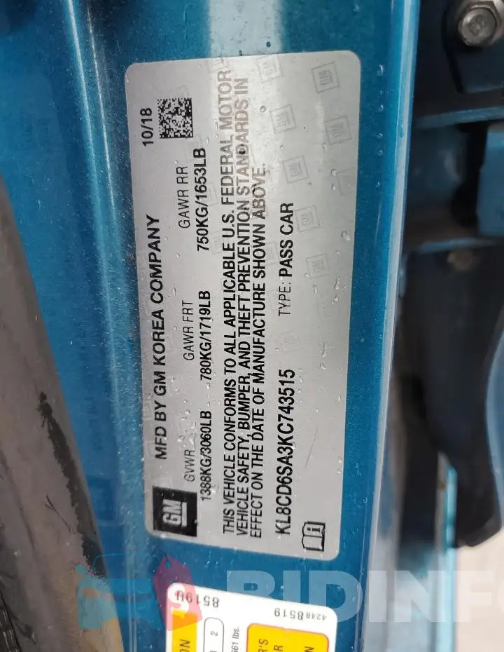 KL8CD6SA3KC743515 Photo# 12