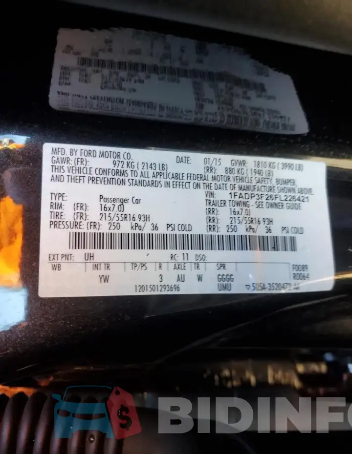1FADP3F26FL226421 Photo# 12