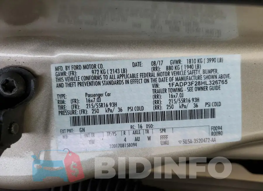 1FADP3F28HL326765 Photo# 12