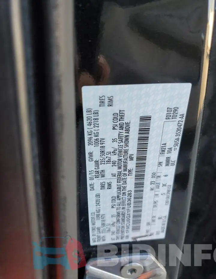 1FMCU0GX1FUB36283 Photo# 12