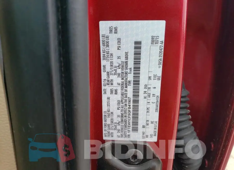 1FTEW1CF5GFB41907 Photo# 12