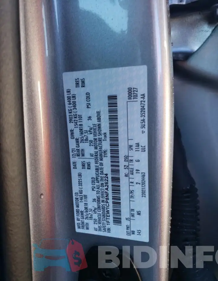 1FTEW1CP8NFA26224 Photo# 13