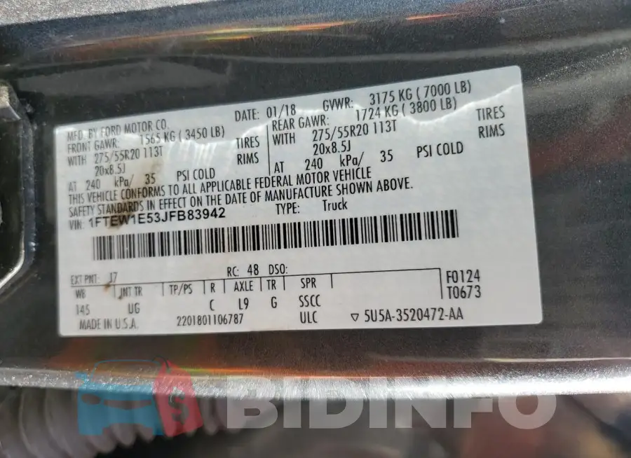 1FTEW1E53JFB83942 Photo# 13