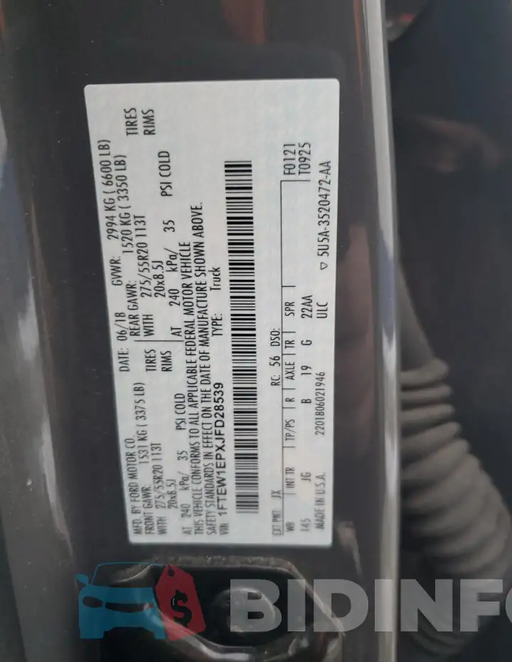 1FTEW1EPXJFD28539 Photo# 12